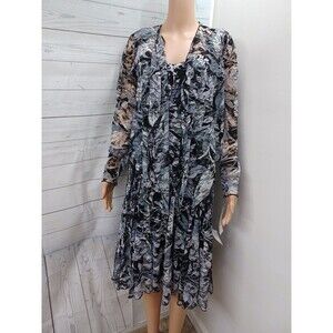 Vtg S.L. Fashions 2pcs Black Floral Jacket Lace Dress Sz 8